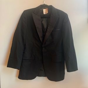Vintage Silk Pipping Black Blazer